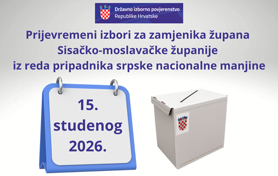 Prijevremeni izbori za zamjenika župana Sisačko-moslavačke županije iz reda pripadnika srpske nacionalne manjine -> saznaj više